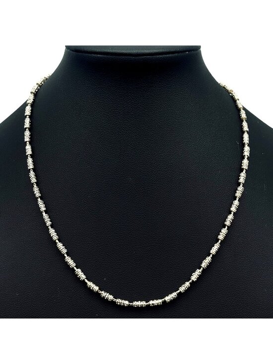 Napier Jewelry - Vintage NAPiER Silver Tone Necklace Barrel Links 16"